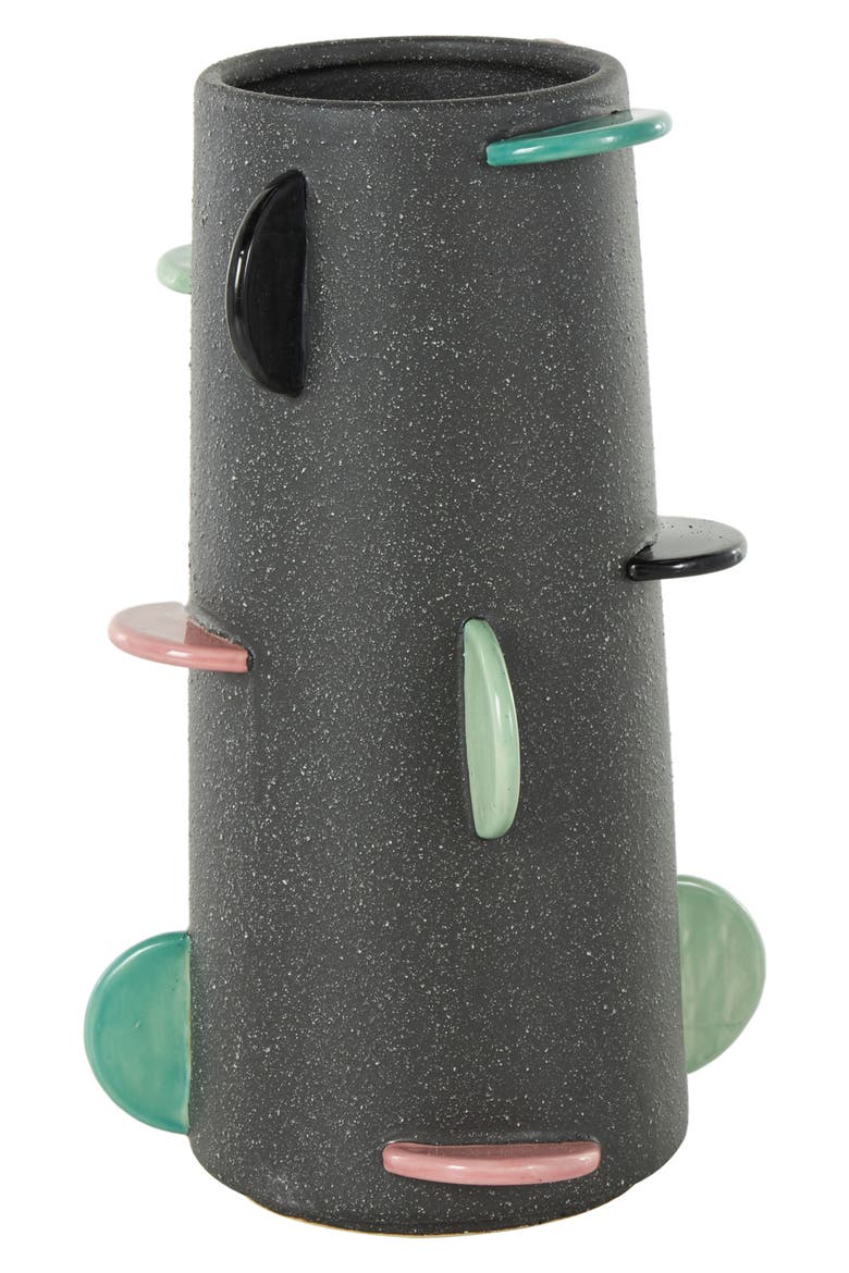 Multicolored Ceramic Vase, Main, color, BLACK