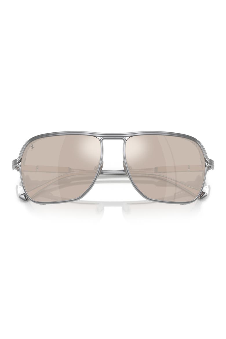 59mm Square Sunglasses, Alternate, color, SILVER / REAL WHITE GOLD