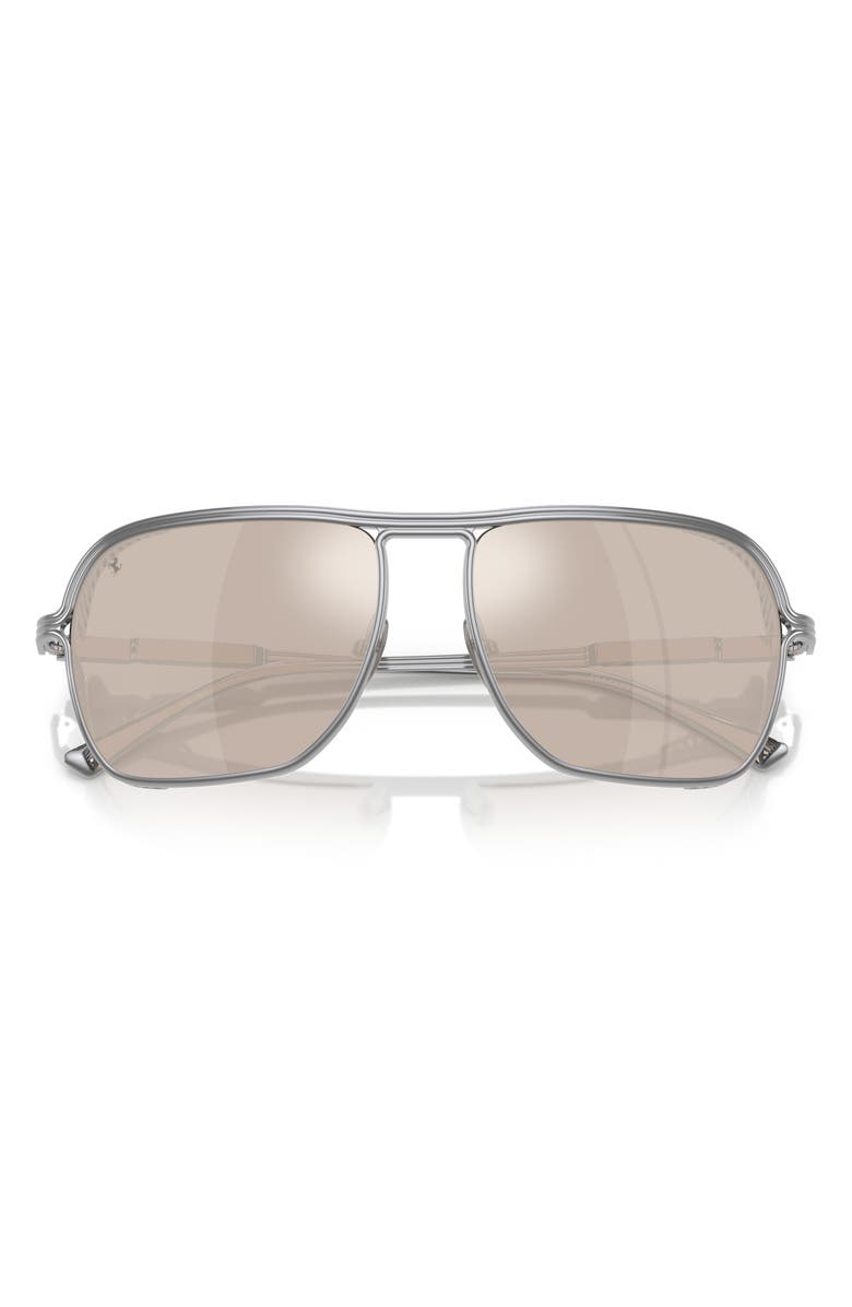 Scuderia Ferrari 59mm Square Sunglasses, Alternate, color, Silver / Real White Gold