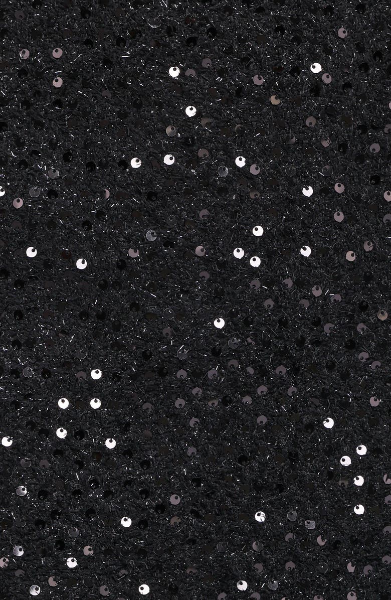 Petal & Pup Valentina Sequin Tweed Miniskirt, Alternate, color, Black