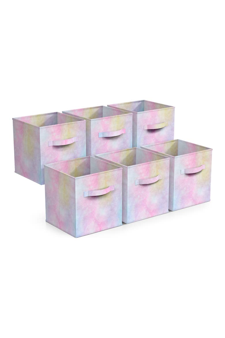 6-Pack Foldable Storage Cube Bins, Main, color, PASTEL COLORS