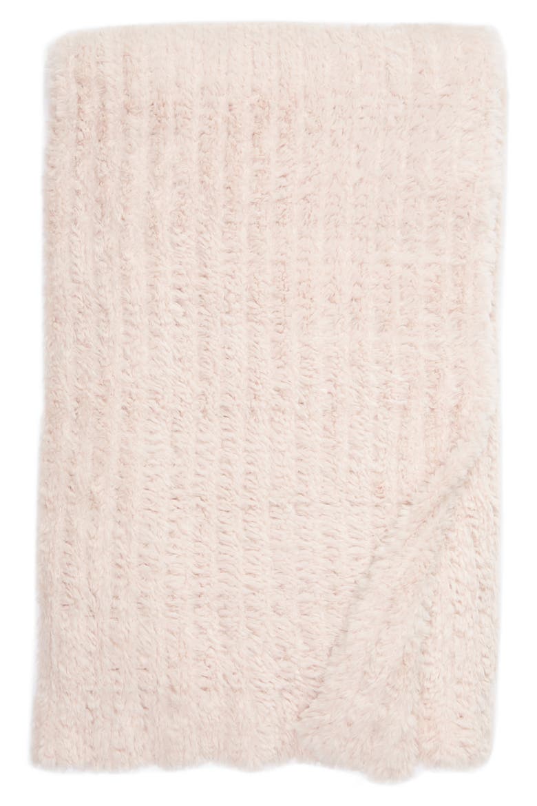 Lazy Days Faux Fur Throw Blanket, Main, color, PINK FROSTY