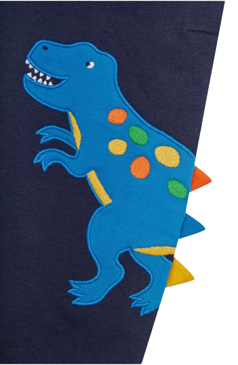 JOJO MAMAN BEBE Stripe T-Shirt & T-Rex Overalls Set, Alternate, color, 