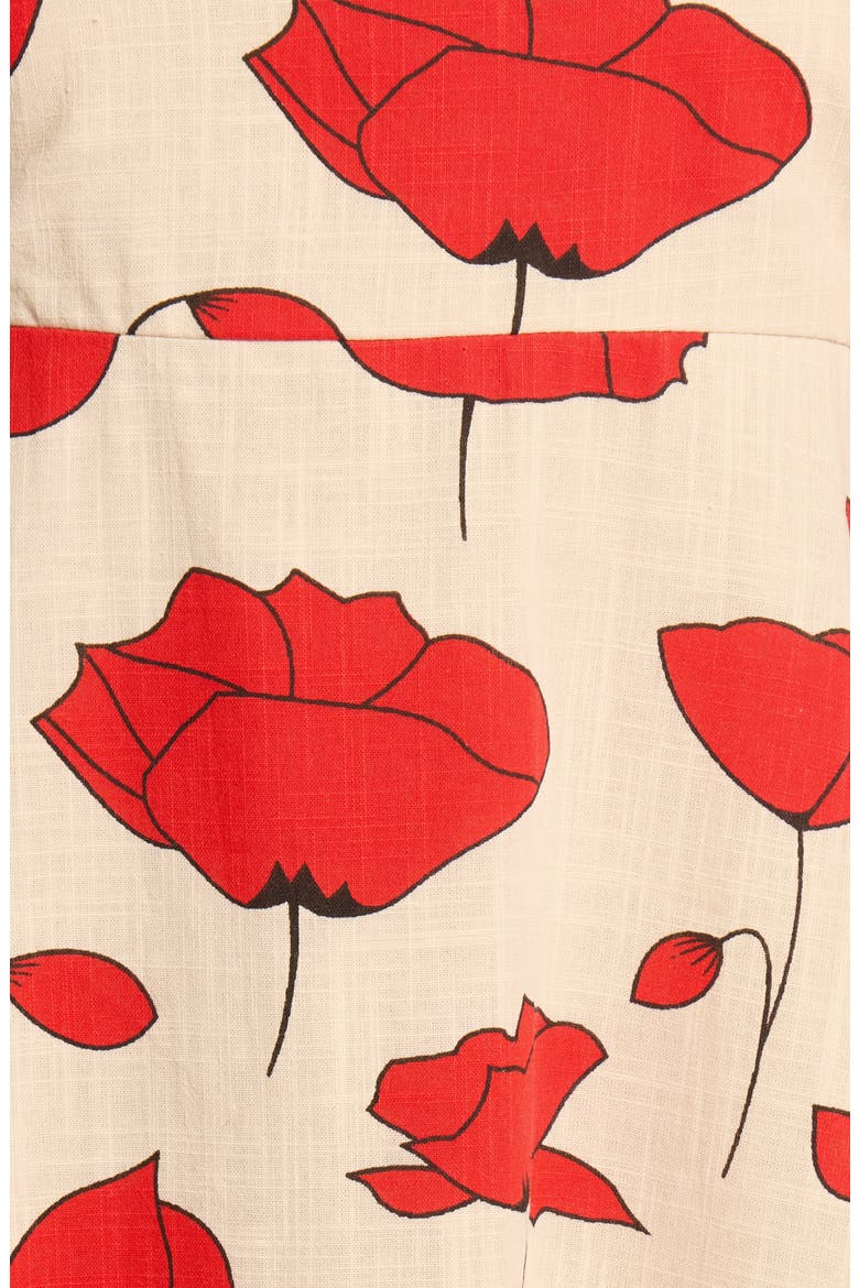 Brea Floral Cotton Maxi Sundress, Alternate, color, POPPY