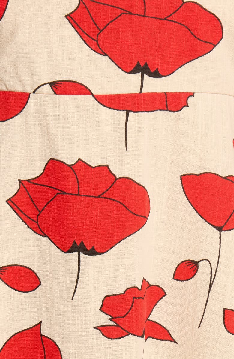 Petal & Pup Brea Floral Cotton Maxi Sundress, Alternate, color, Poppy