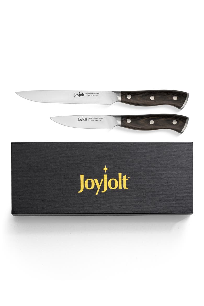 Stainless Steel Utility Knife & Paring Knife 2-Piece Set, Alternate, color, SILVER/ BLACK