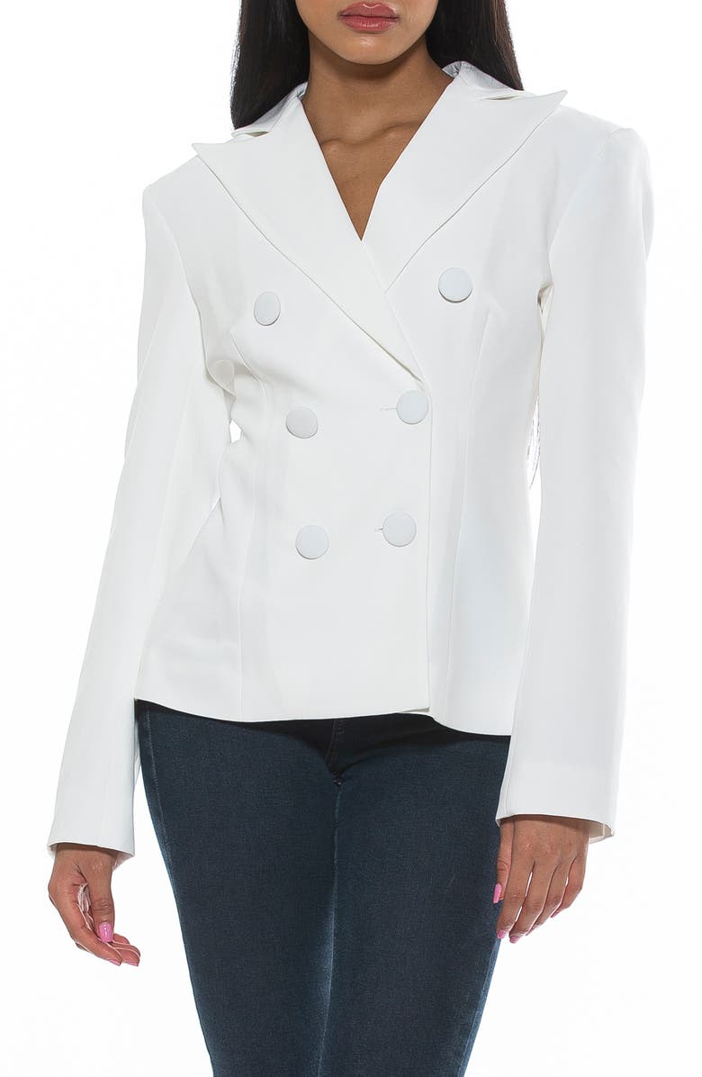 Alexia Admor Lianne Classic Double Breasted Button Front Closure, Alternate, color, Ivory