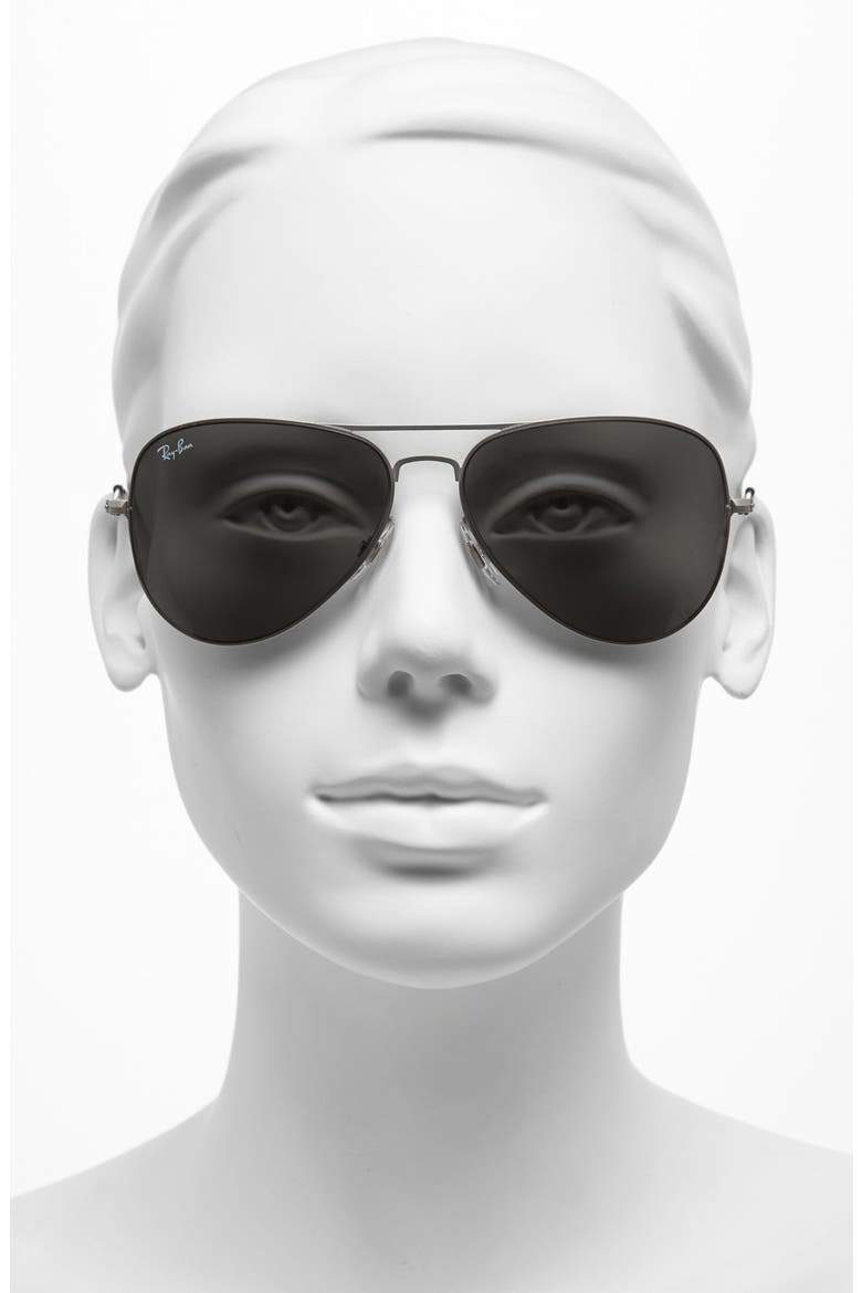 58mm Steel Aviator Sunglasses, Alternate, color, GREEN MIRROR