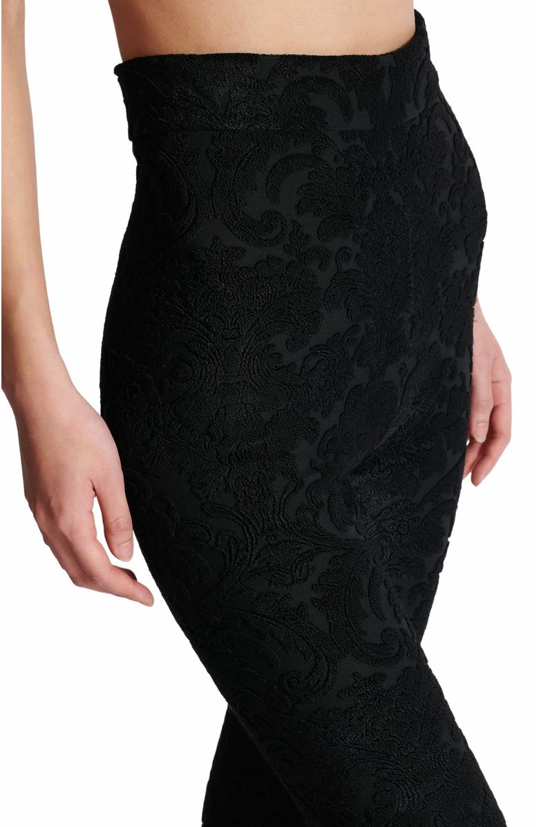 Balmain Baroque Patterned Leggings, Alternate, color, Black