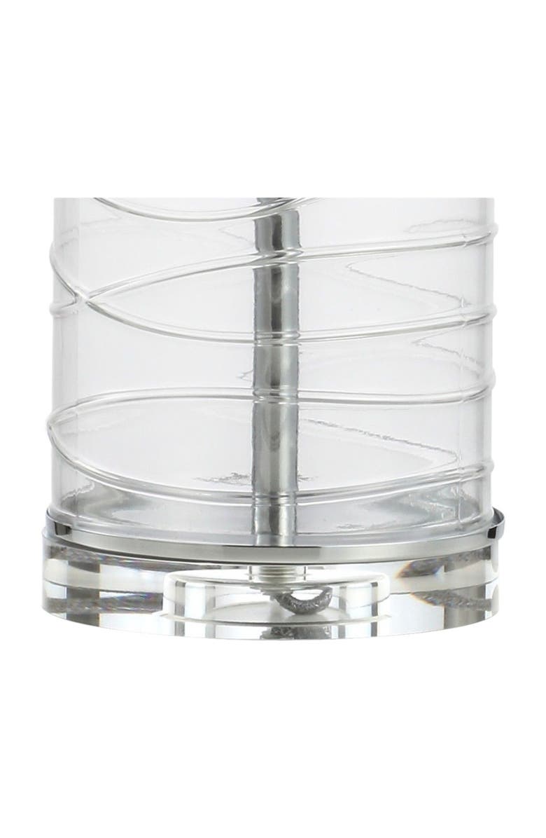 JONATHAN Y Cole 27.5" Modern Fused Glass Cylinder LED Table Lamp, Alternate, color, Clear