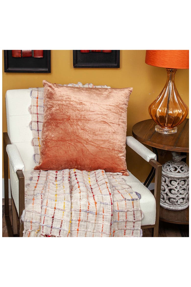 Sunstone Solid Throw Pillow, Alternate, color, ORANGE