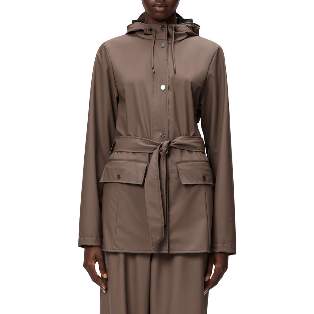 Rains Curve Rain Jacket W3 In Shade In Brown