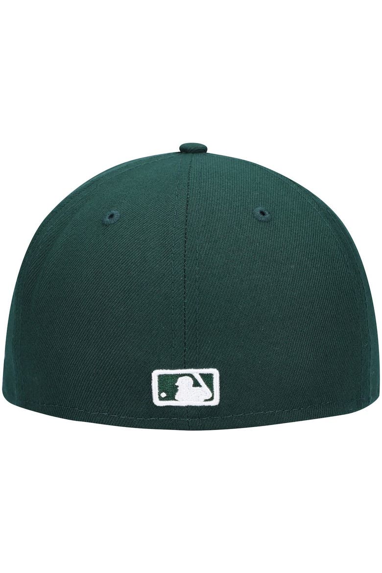 Men's New Era Green Milwaukee Brewers White Logo 59FIFTY Fitted Hat, Alternate, color, Green