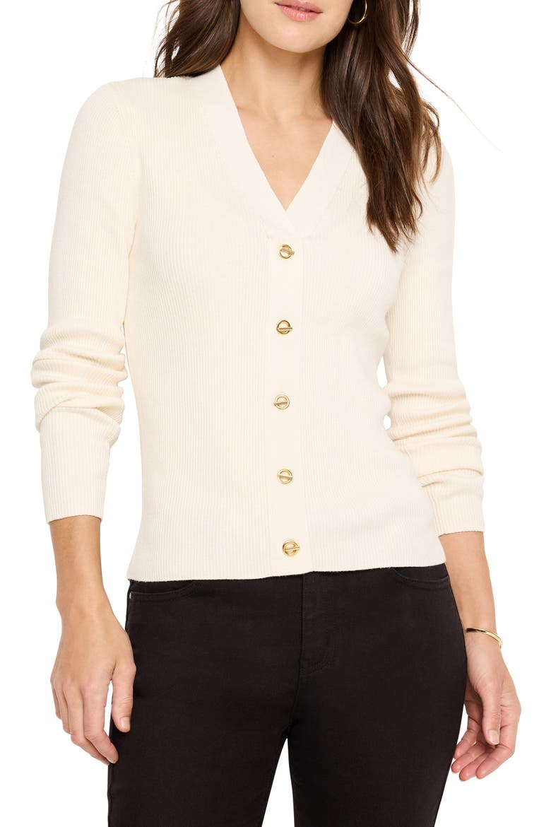 Toggle Accent Rib Cardigan, Main, color, CLASSIC CREAM