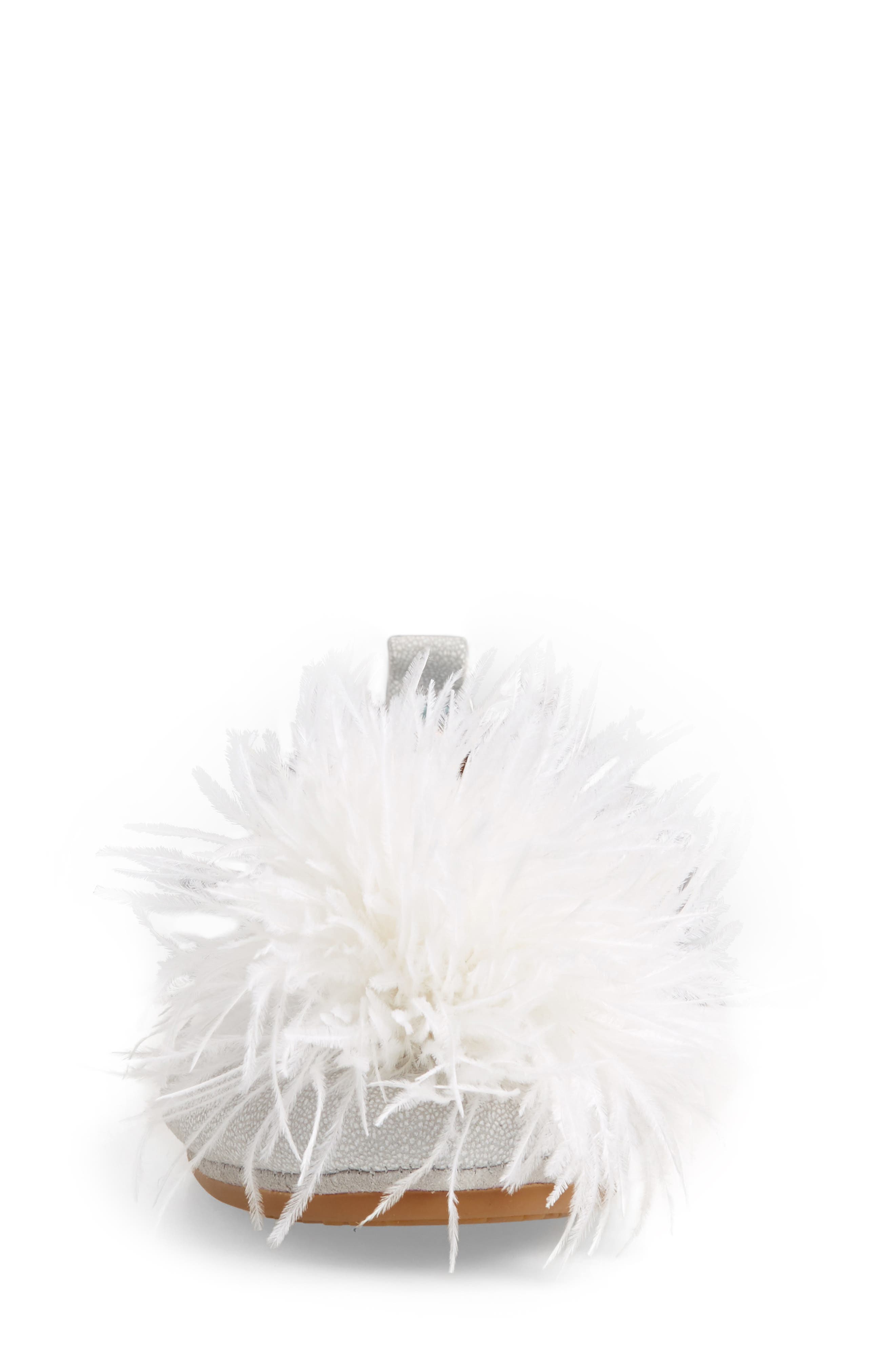 Yosi Samra Marabou Feather Pompom Flat, Alternate, color, 
