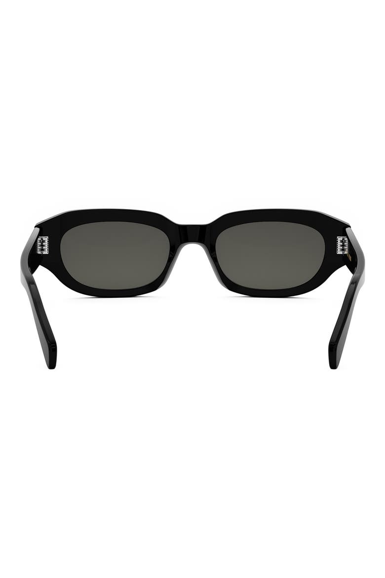 Bold 3 Dots 54mm Geometric Sunglasses, Alternate, color, SHINY BLACK / SMOKE