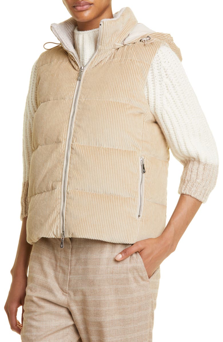 Eleventy Cotton Corduroy Vest with Removable Hood, Alternate, color, 