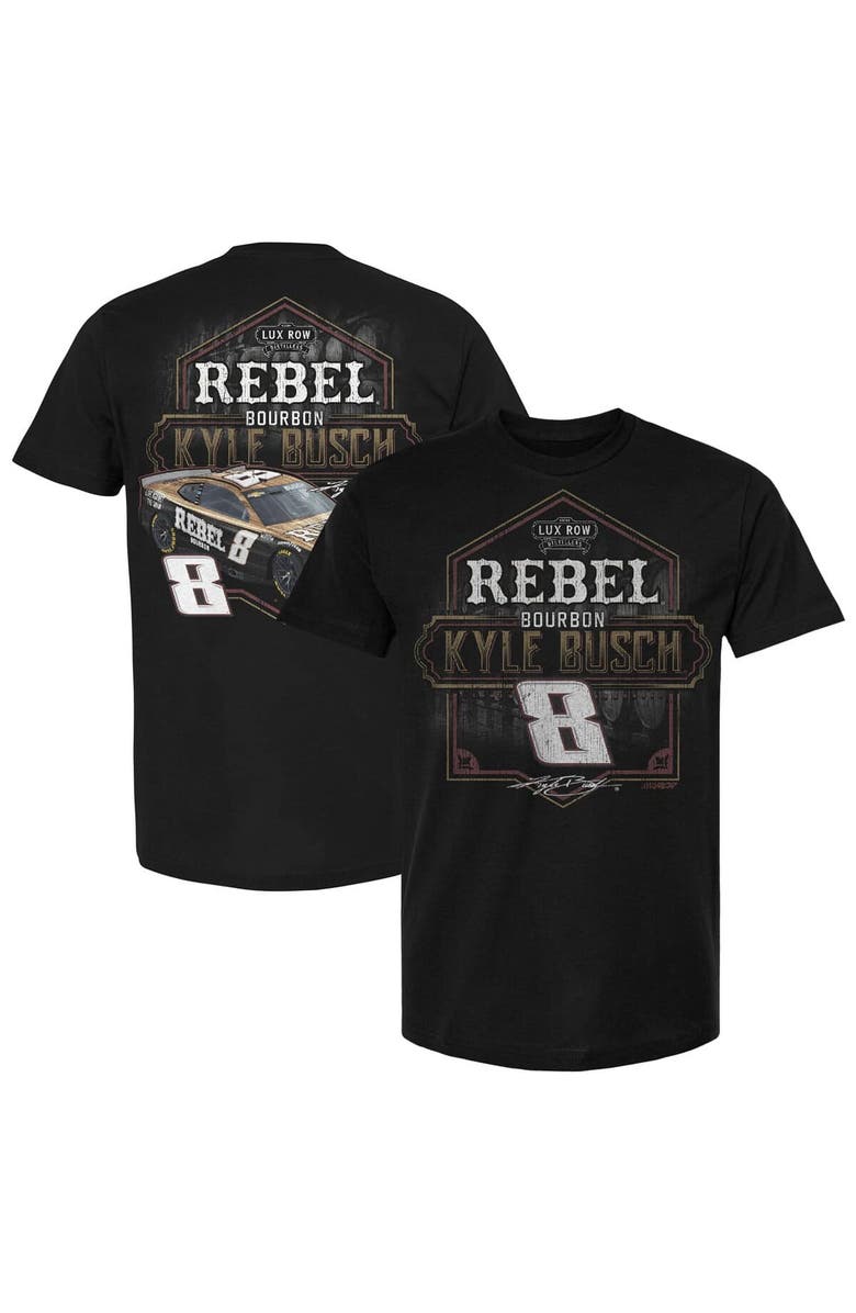 CHECKERED FLAG Men's Checkered Flag Sports Black Kyle Busch Rebel Bourbon Pit Stop T-Shirt, Alternate, color, Black