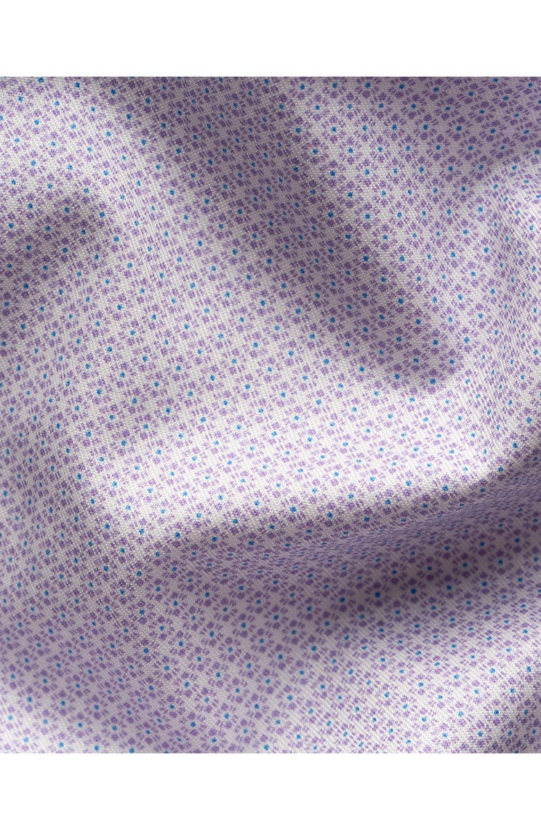 Eton Slim Fit Geometric Pattern Cotton Dress Shirt, Alternate, color, Light Purple