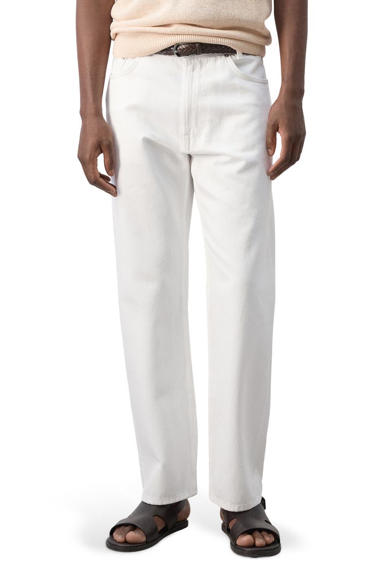 Relaxed Straight Leg Jeans, Main, color, OFF WHITE