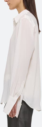 Relaxed Silk Button-Up Shirt