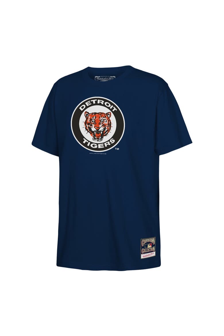Youth Mitchell & Ness  Navy Detroit Tigers Retro Logo T-Shirt, Main, color, Navy