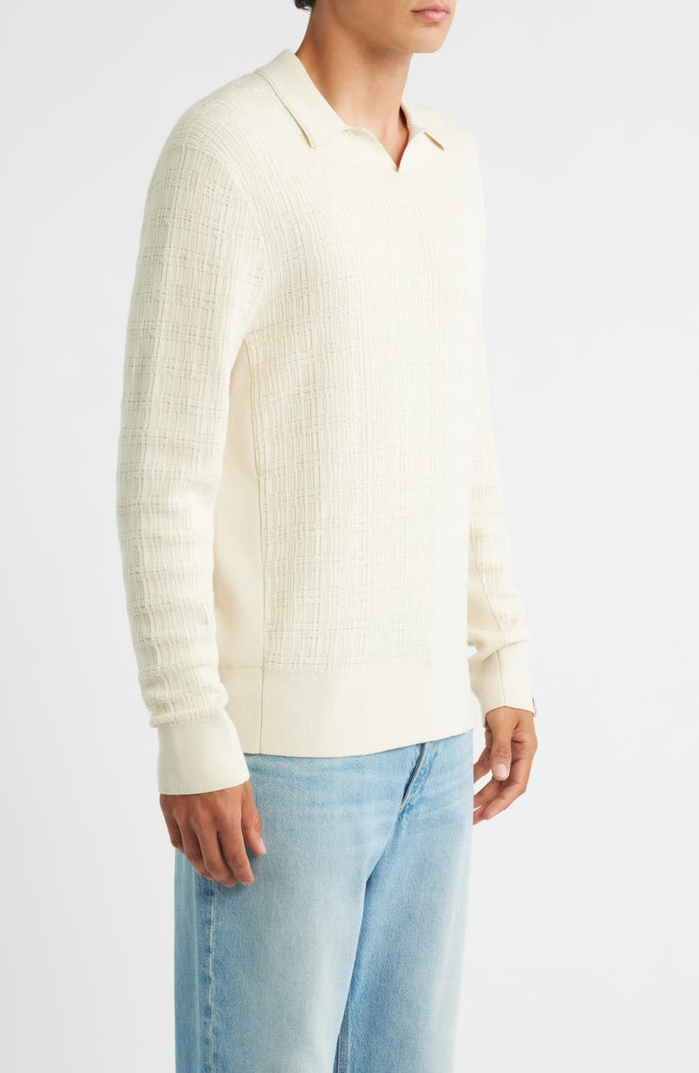 rag & bone Harvey Johnny Collar Relaxed Polo, Alternate, color, Ivory