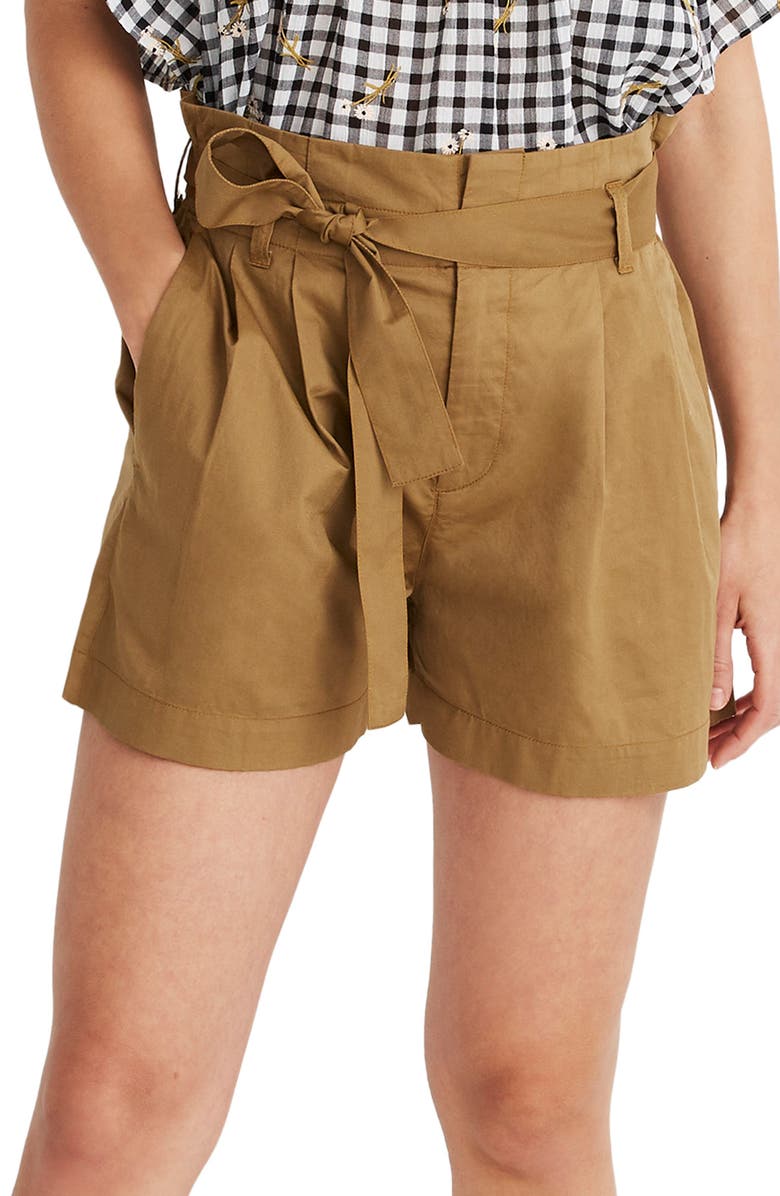Madewell Paperbag Waist Shorts, Main, color, 