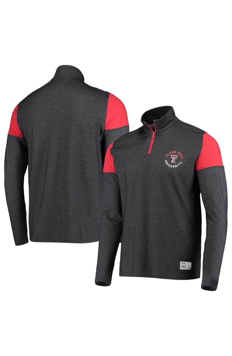 Under Armour Men's Under Armour Heathered Charcoal Texas Tech Red Raiders Gameday Tri-Blend Quarter-Zip Jacket, Main, color,