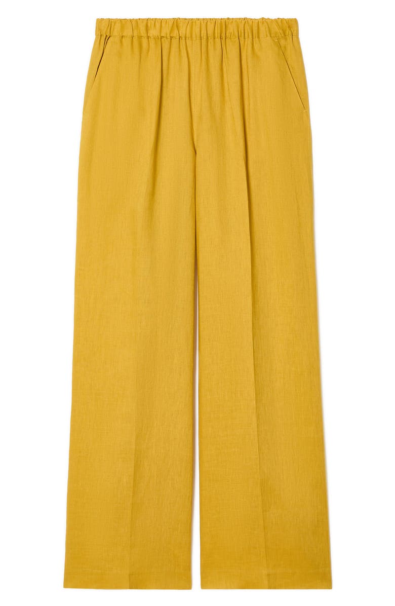Marina Rinaldi Rocco Straight Leg Linen Pants, Alternate, color, Honey