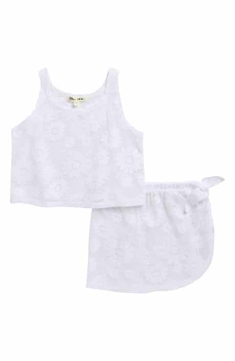Miken Swim Kids' Grid Mesh Cover-Up Tank Top & Sarong Set