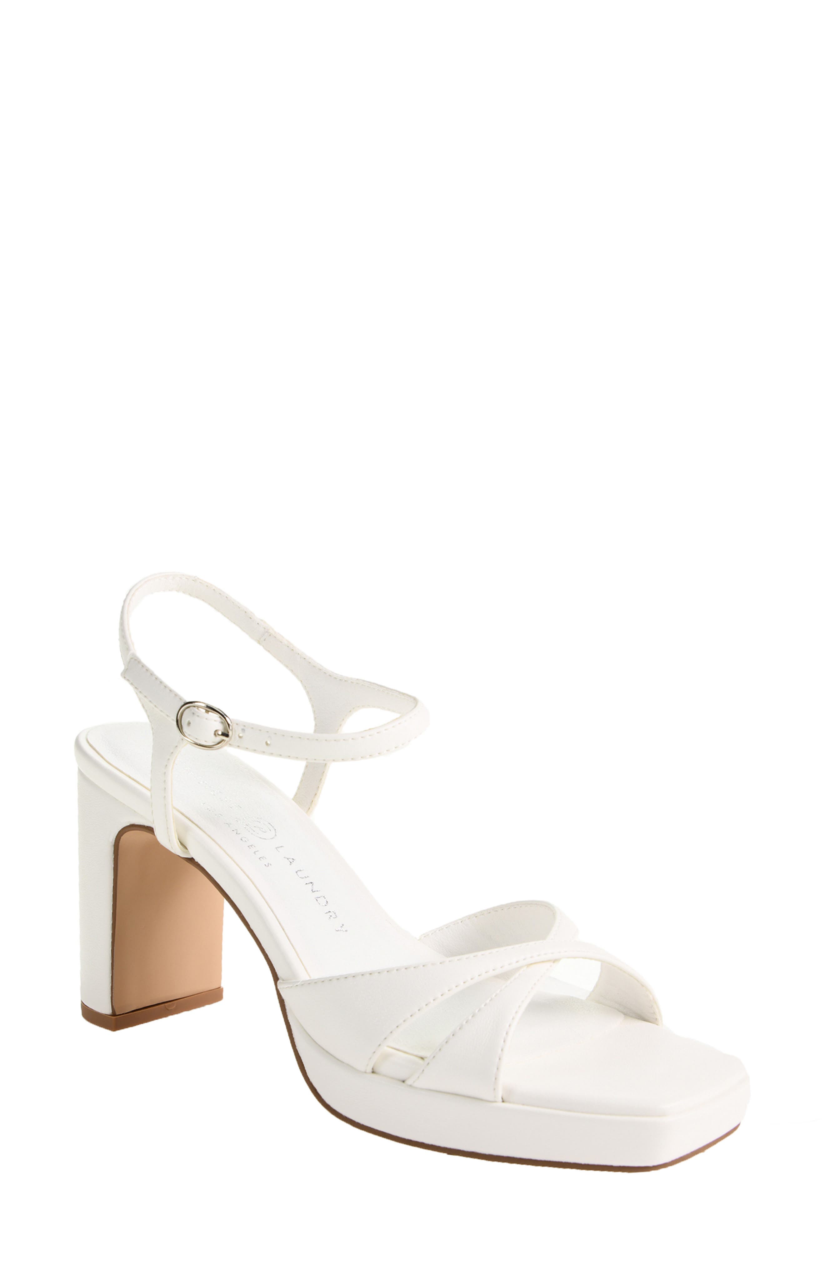 Gracie Ankle Strap Platform Sandal, Main, color, WHITE
