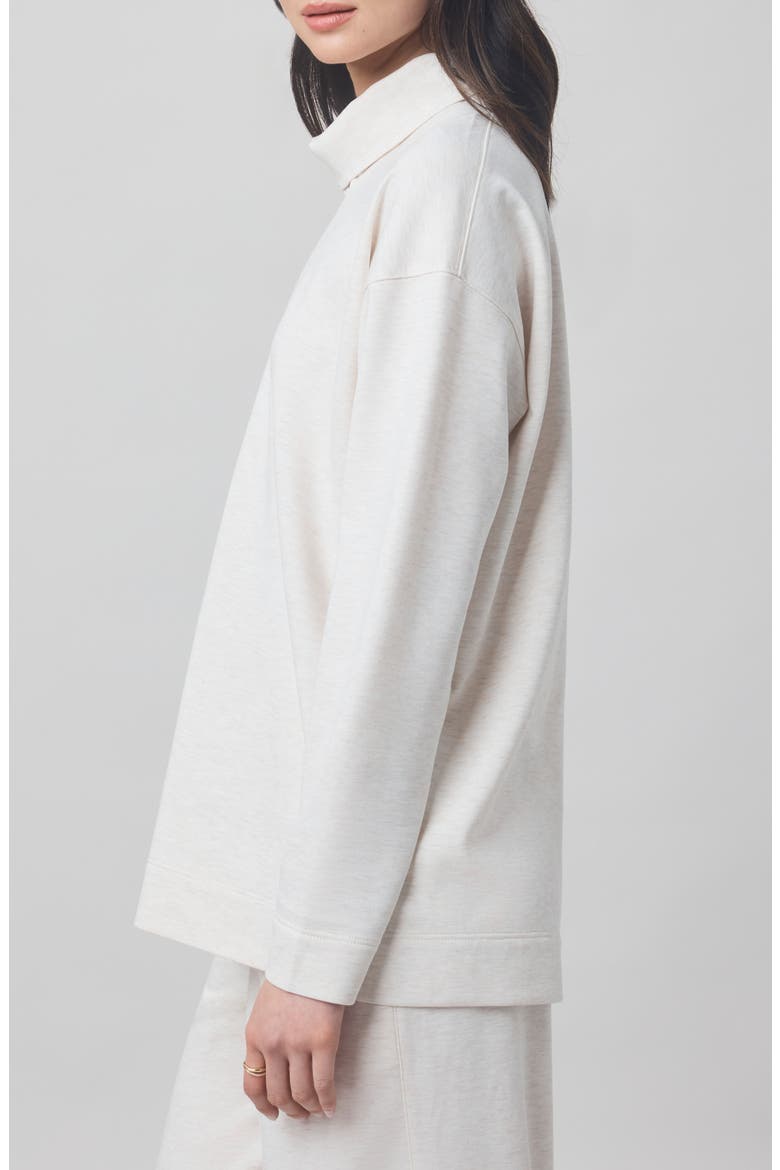 x @cellajaneblog Interlock Turtleneck Sweatshirt, Alternate, color, SNOW HEATHER