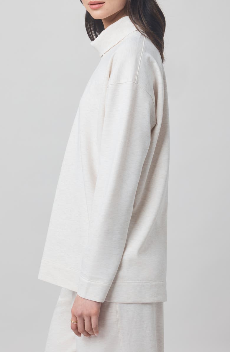 Splendid x @cellajaneblog Interlock Turtleneck Sweatshirt, Alternate, color, Snow Heather