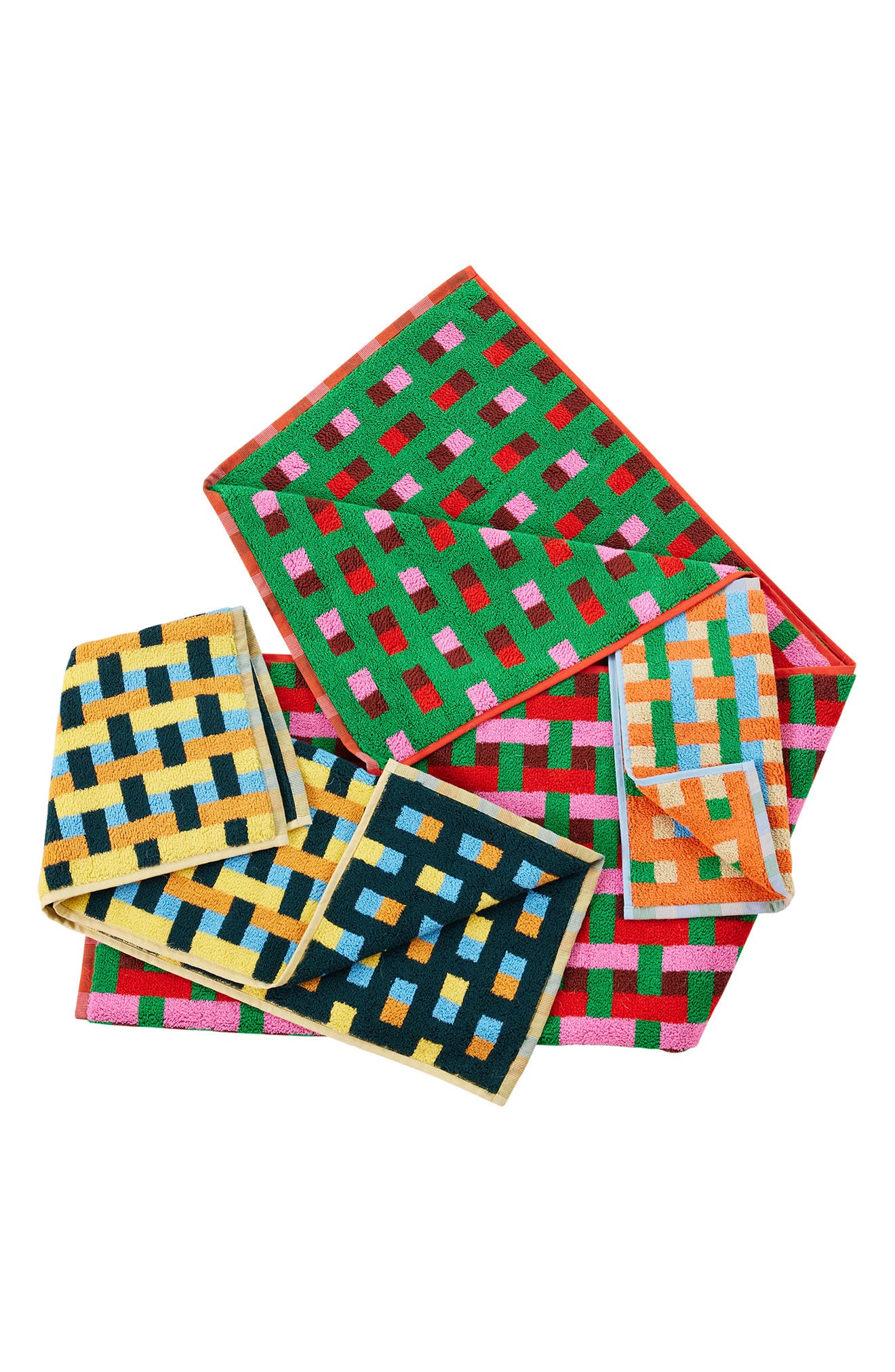 Dusen Dusen Weave Pattern Towel Set in Multi 