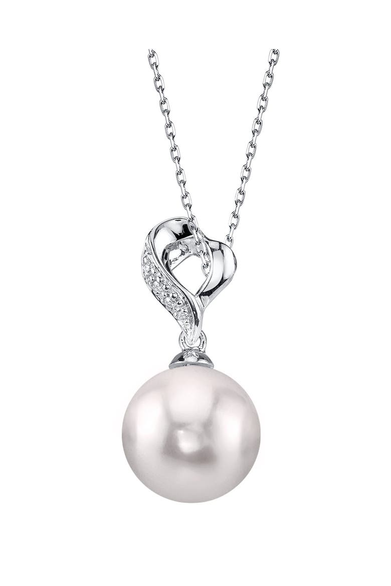 Akoya Pearl & Diamond Melissa Pendant, Main, color, White Gold