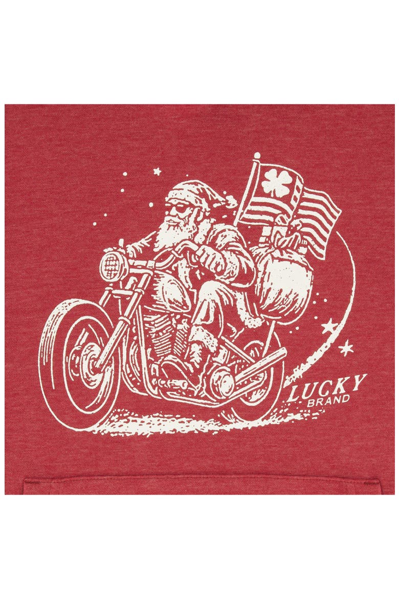 Kids' Bike Santa Graphic Hoodie, Alternate, color, BIKING RED HT
