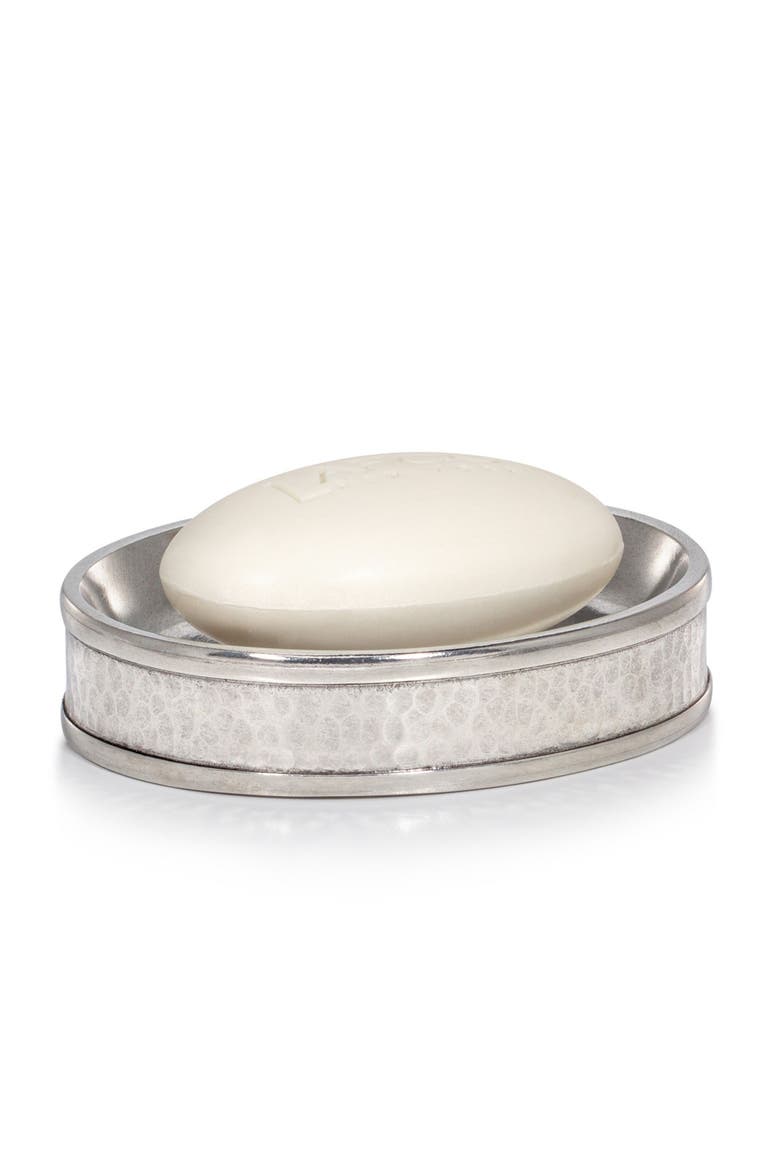 Contempo Hammered Soap Dish, Main, color, SILVER