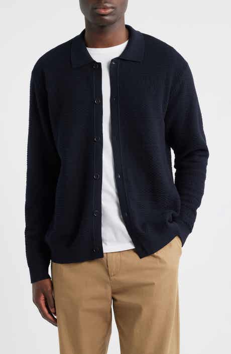 NN07 Navi 6499 Ribbed Cotton Full Button Cardigan