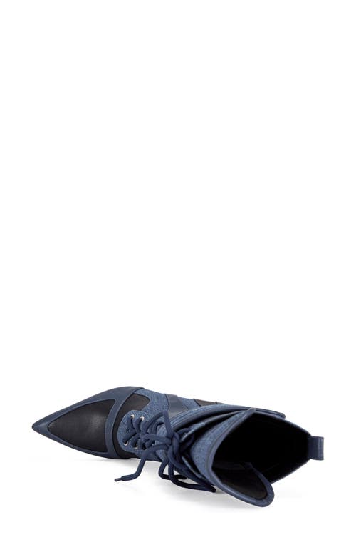 Azalea Wang Amada Patchwork Bootie In Blue
