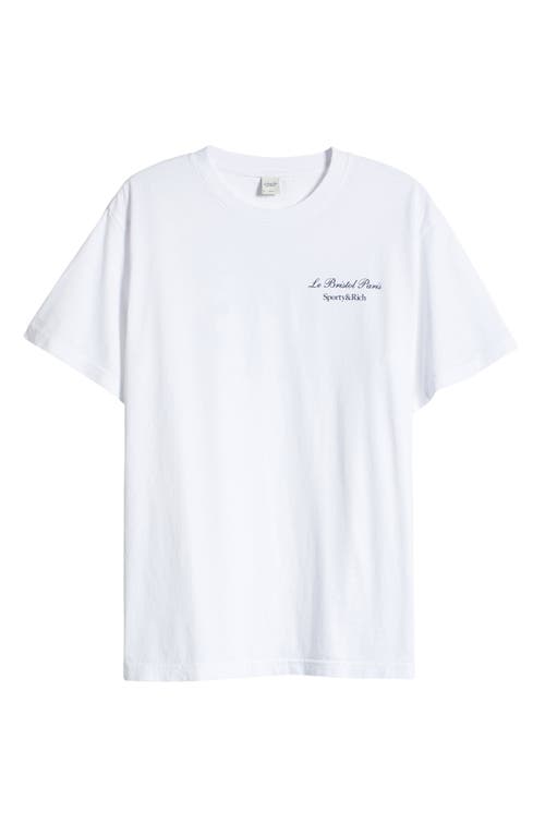 Sporty And Rich Sporty & Rich X Le Bristol Paris Faubourg Cotton Graphic T-shirt In White