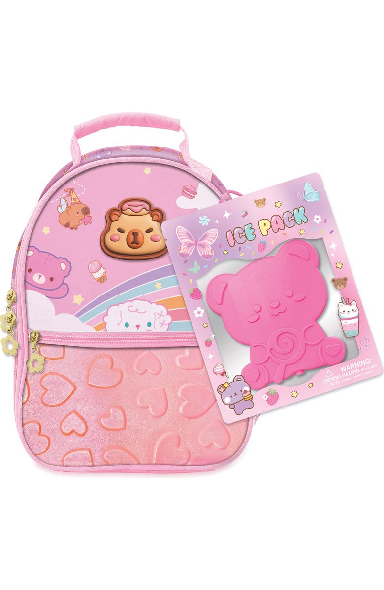 HOT FOCUS Insulated Lunch Bag, Main, color, Pink Multi
