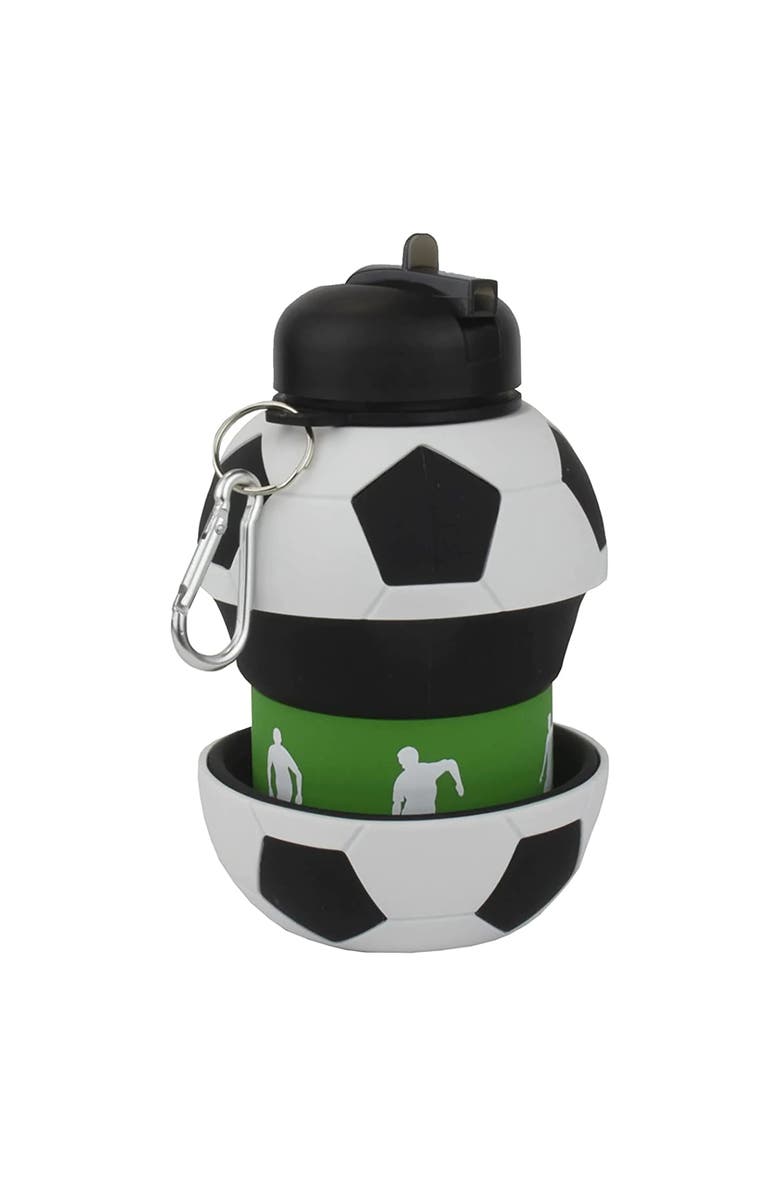 Maccabi Art Collapsible 1 Liter Water Bottle Soccer Ball, Alternate, color, Multicolored