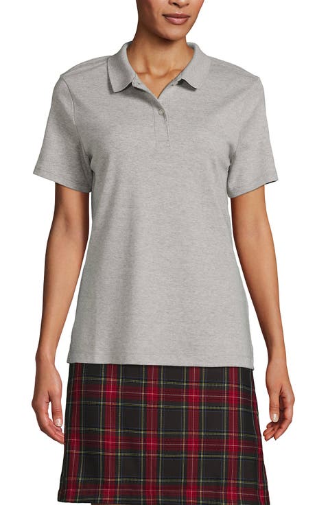 School Uniform  Short Sleeve Feminine Fit Interlock Polo Shirt