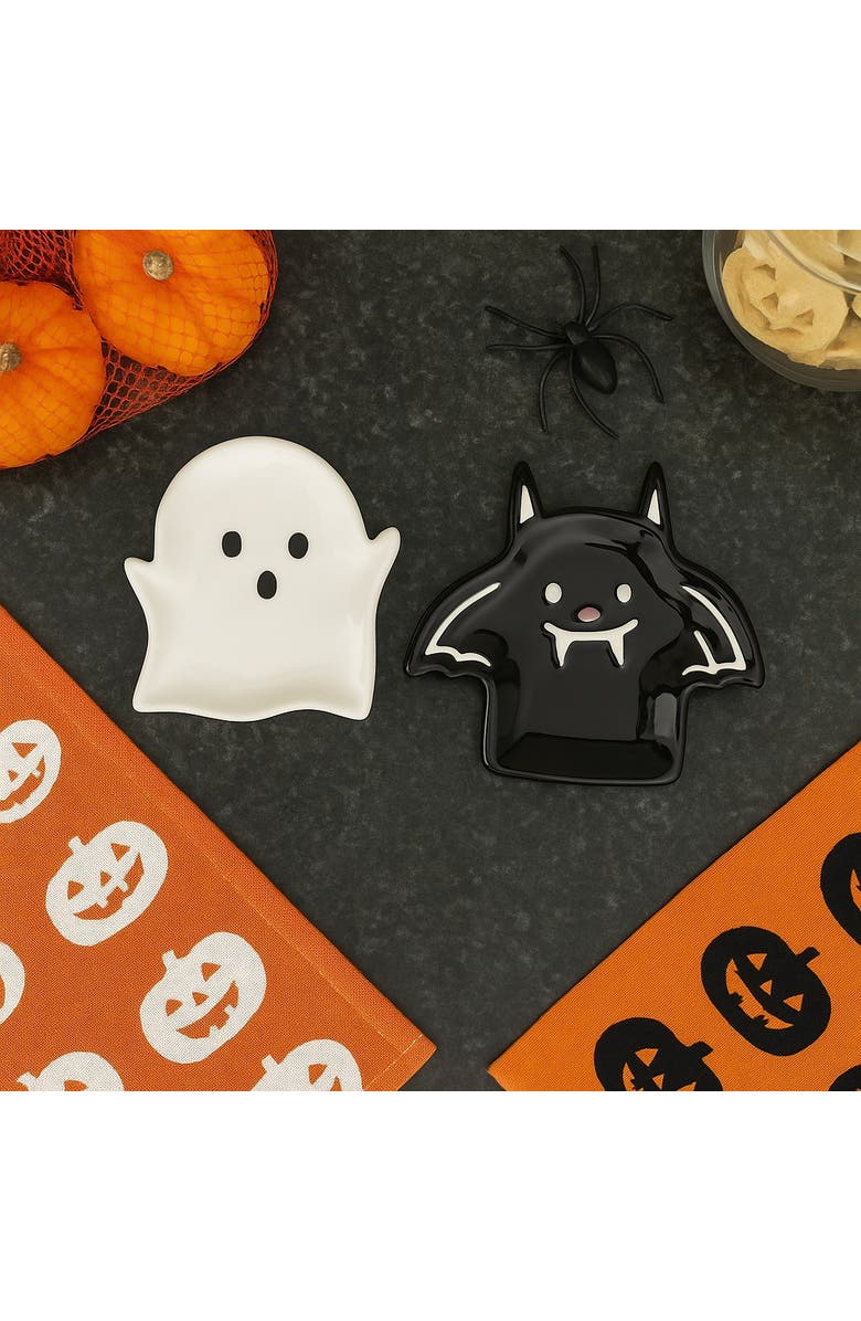Transpac Dol Bat Ghost Spoon Rest 2 Assorted Designs, Alternate, color, Multicolored