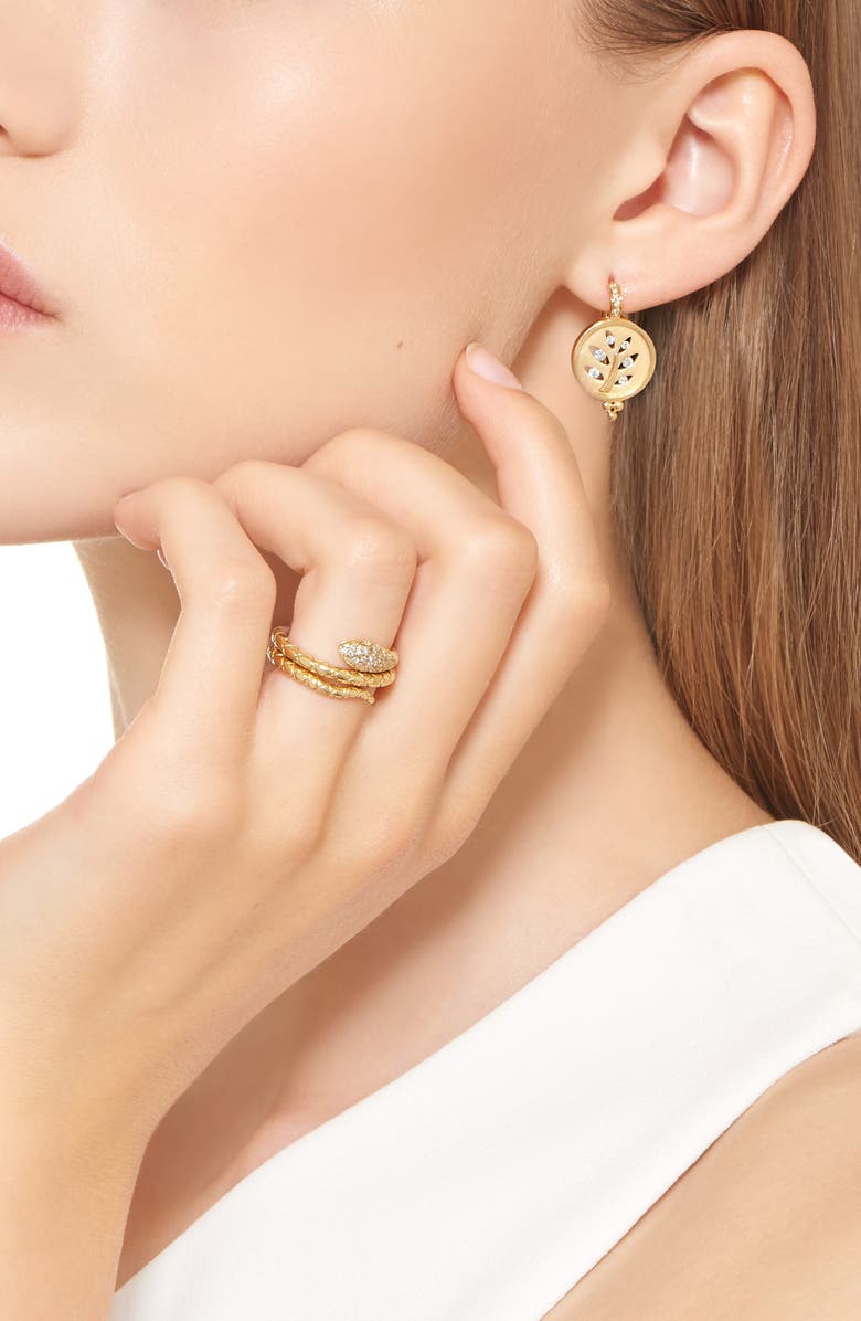 Temple St. Clair 18K Gold & Diamond Tree Cutout Earrings, Alternate, color, 