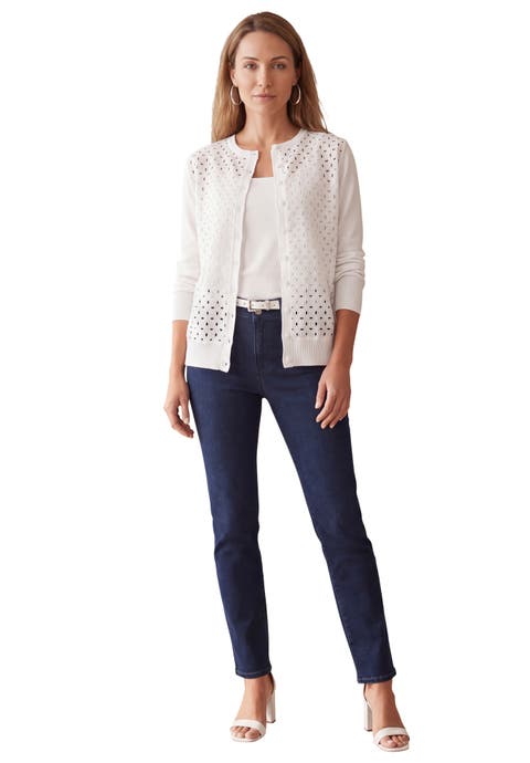Fine Gauge Eyelet Cardigan