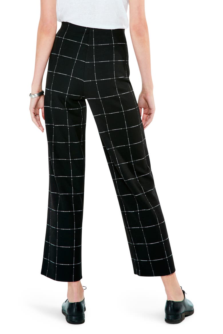 Etched Plaid Wide Leg Pants, Alternate, color, BLACK MULTI