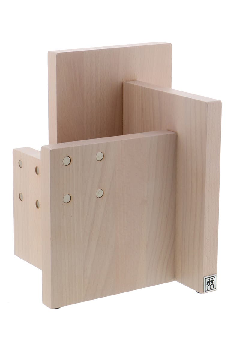 Italian Square Magnetic Beechwood Knife Block, Main, color, WHITE