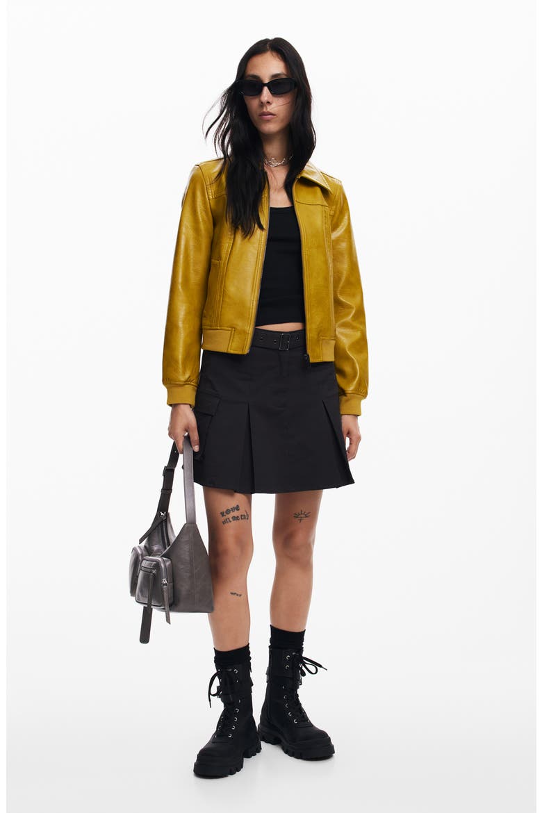 Helsinki Faux Leather Jacket, Alternate, color, YELLOW